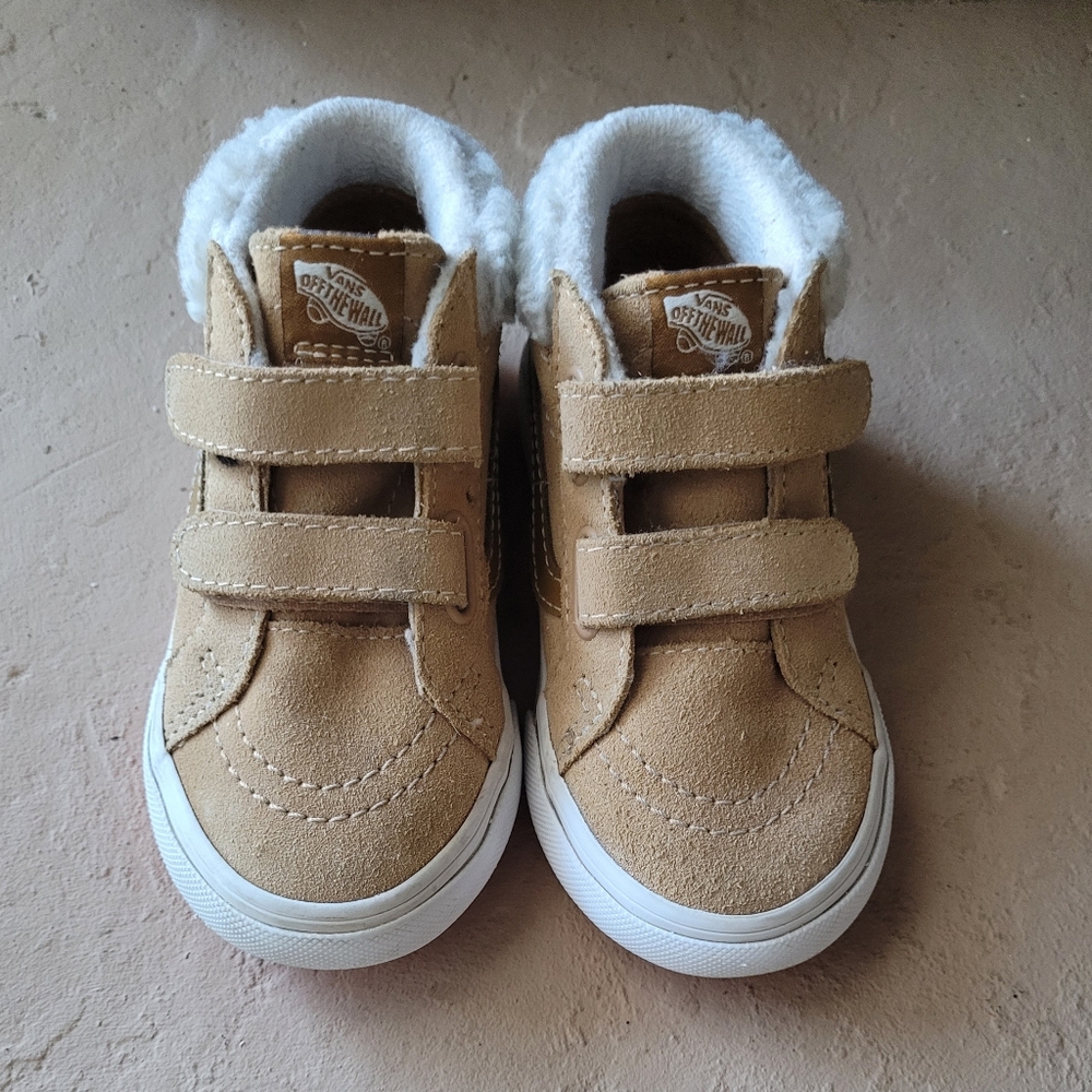 Vans Kids SK8 Mid Reissue V MTE Tan Suede Sneakers US Toddler Size 7.5
